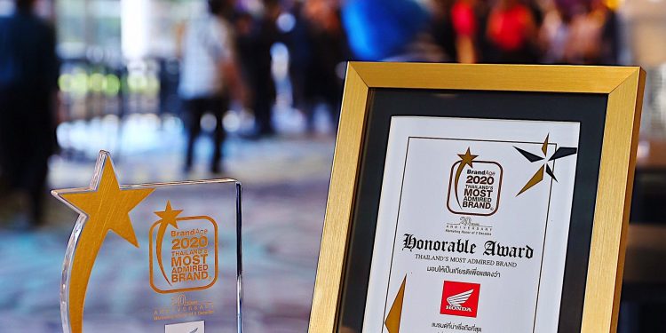 ฮอนด้าคว้ารางวัล Thailand’s Most Admired Brand 2020