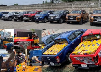 ฟอร์ด ขนส่งอาหารที่ได้รับมอบจากไทยยูเนี่ยนเพื่อสู้ภัยโควิด-19