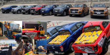 ฟอร์ด ขนส่งอาหารที่ได้รับมอบจากไทยยูเนี่ยนเพื่อสู้ภัยโควิด-19