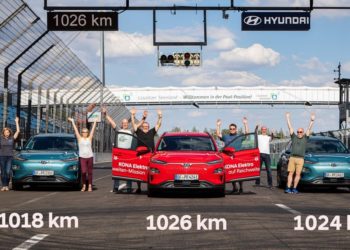 ฮุนได โคน่า อิเล็คทริก บันทึกสถิติใหม่เดินทางได้ไกลถึง 1,026 กิโลเมตร