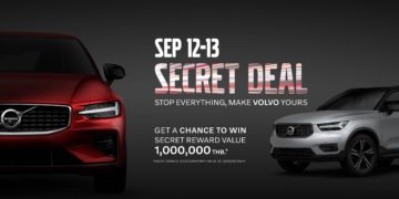 ดีลที่ดีที่สุดแห่งปีจากวอลโว่ เมื่อจองรถยนต์วันที่ 12-13 กันยายนนี้