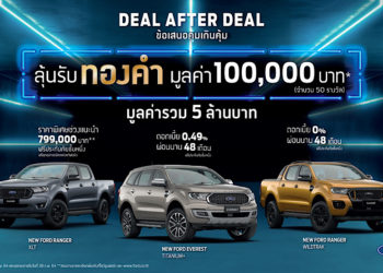 ฟอร์ดจัดแคมเปญ ‘ข้อเสนอคุ้มเกินคุ้ม’ ลุ้นรับทองคำมูลค่า 100,000 บาท จำนวน 50 รางวัล