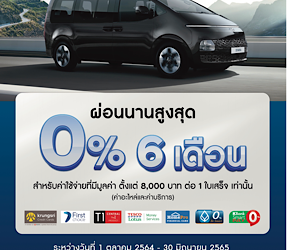 ผ่อนสบายใจ 0% นานสูงสุด 6 เดือน ค่าอะไหล่และค่าบริการกับฮุนได