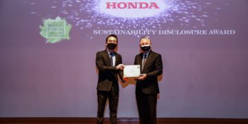 “ฮอนด้า” คว้ารางวัลเกียรติคุณสูงสุด Sustainability Disclosure Award ต่อเนื่อง 3 ปีซ้อน