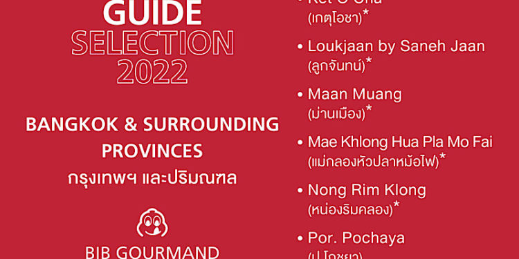 มิชลิน ไกด์ ประเทศไทย เผยร้านอาหารจำนวน 133 แห่ง คว้าสัญลักษณ์ บิบ กูร์มองด์ ประจำปี 2565