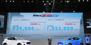 เอ็มจี เคาะราคาจำหน่าย NEW MG ZS EV รถยนต์พลังงานไฟฟ้า 100% เริ่มต้นที่ 949,000 บาท
