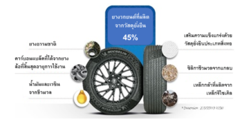ครั้งแรกในโลกกับการเผยโฉมยางมิชลิน 2 รุ่น ซึ่งผลิตจากวัสดุยั่งยืนในปริมาณสูงถึง 45% และ 58%  โดยผ่านการรับรองสำหรับใช้งานบนท้องถนนทั่วไปแล้ว
