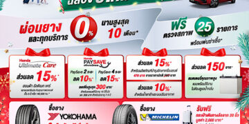 ฮอนด้ามอบโปรดี ฉลองปีใหม่ไปกับคุณ ชวนตรวจสภาพรถฟรี 25 รายการ พร้อมส่วนลดอะไหล่และโปรฯ ยาง ถึง 31 ม.ค. 66