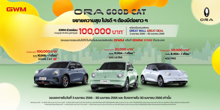 สาวกเหมียวไฟฟ้าสายสปอร์ตมีเฮ! เกรท วอลล์ มอเตอร์ มอบดีลสุดพิเศษ ช่วยผ่อน ORA Good Cat GT นานสูงสุด 10 เดือน รวมมูลค่ากว่า 100,000บาท!