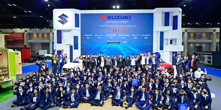 “ซูซูกิ” เผยยอดจองมอเตอร์โชว์ 3,887 คัน  เซอร์ไพรส์ SUZUKI SWIFT และ SUZUKI JIMNY แรงแซงทุกรุ่น ปลื้ม SUZUKI CARRY คว้ารางวัล The Most Valuable Car Award 2023