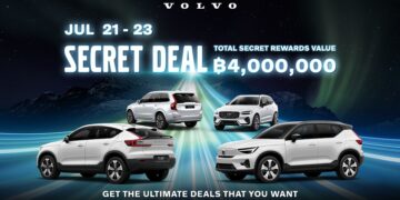 วอลโว่ คาร์ ฉลองครบรอบ 7 ปี แคมเปญ “VOLVO SECRET DEAL 2023” มอบข้อเสนอพิเศษตลอดเดือน 7 กับโปรโมชั่นดอกเบี้ย 0% นาน 7 ปี  พร้อมส่วนลดสุดพิเศษและสิทธิ์ลุ้นรางวัลใหญ่มูลค่ารวมกว่า  4 ล้านบาท