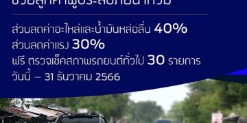 ฟอร์ดพร้อมดูแลลูกค้าผู้ประสบภัยน้ำท่วม มอบส่วนลดค่าอะไหล่-น้ำมันหล่อลื่น 40% ค่าแรง 30%