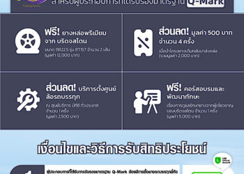 บริดจสโตนสานต่อความร่วมมือกับกรมการขนส่งทางบก มอบสิทธิประโยชน์ด้านยางหล่อพรีเมียม สำหรับผู้ประกอบการที่ได้มาตรฐาน Q Mark ทั่วประเทศ ในปี 2567