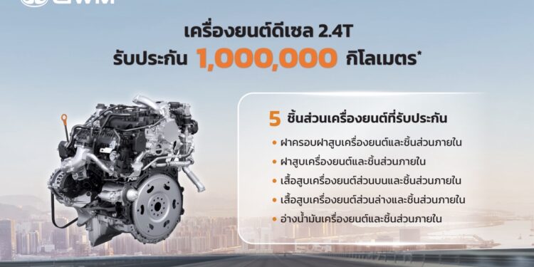 GWM ไขข้อสงสัย การรับประกันเครื่องยนต์ดีเซลสูงสุดในไทย 1ล้านกิโลเมตร*