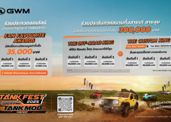 ครั้งแรกในไทยกับปรากฏการณ์ใหม่! GWM จัดใหญ่ “TANK FEST 2025 and TOP RANK TANK MOD” ฉลองการส่งมอบ NEW GWM TANK 300 DIESEL 5,000 คัน เฟสติวัลรวมพลคนรัก TANK ที่รวมสายออฟโรดและสายรถแต่งไว้ในงานเดียว 18ตุลาคมนี้!