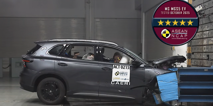 NEW MG S5 EV คว้า มาตรฐานความปลอดภัย 5 ดาว ASEAN NCAP ขึ้นแท่นเอสยูวีไฟฟ้าที่ขับขี่ปลอดภัยระดับโลก