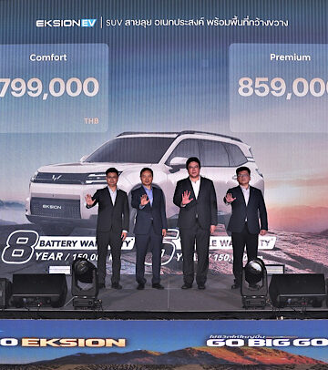 วู่หลิง เซลส์ (ประเทศไทย) ตอกย้ำกระแสตอบรับ DARION เดินหน้าบุกตลาดรถครอบครัวอีกรุ่น เปิดตัว WULING EKSION รถไฟฟ้า C-SUV 7 ที่นั่ง ชูคอนเซ็ป ‘Go Big Go Eksion’ สนนราคาเริ่มต้น 799,000 บาท
